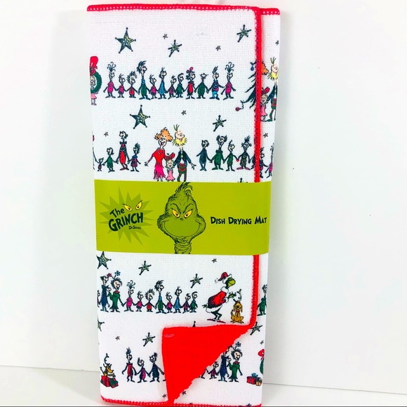 The Grinch Who Stole Christmas Kitchen Dish Drying Mat Singing Whoville People - Picture 1 of 3